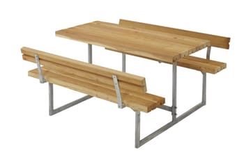Basic bord- og bænkesæt til børn med 2 ryglæn - olieret lærk