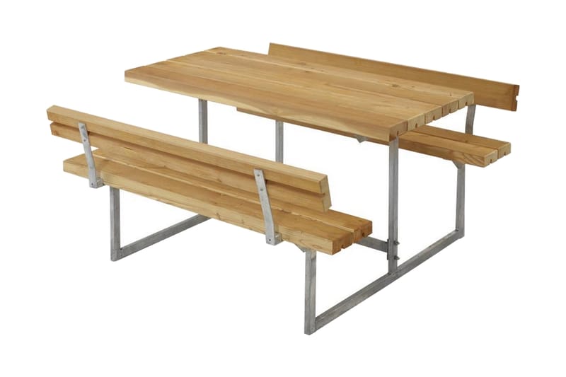 Basic bord- og bænkesæt til børn med 2 ryglæn - olieret lærk - Picnicbord