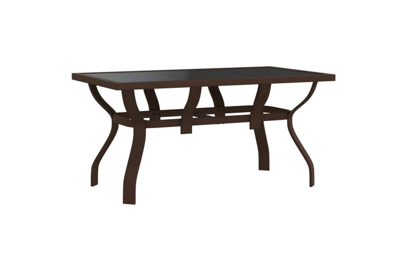 beBasic havebord 140x70x70 cm stål og glas brun og sort - Brun - Havemøbler - Havebord - Spisebord & havebord