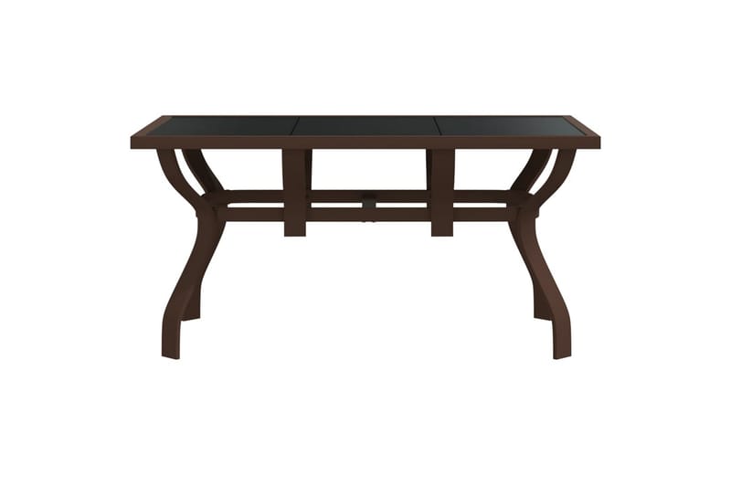 beBasic havebord 140x70x70 cm stål og glas brun og sort - Brun - Havemøbler - Havebord - Spisebord & havebord