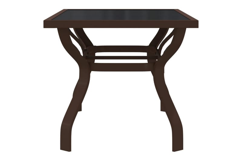 beBasic havebord 140x70x70 cm stål og glas brun og sort - Brun - Havemøbler - Havebord - Spisebord & havebord