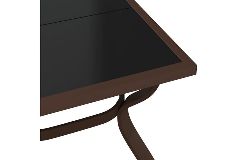beBasic havebord 140x70x70 cm stål og glas brun og sort - Brun - Havemøbler - Havebord - Spisebord & havebord