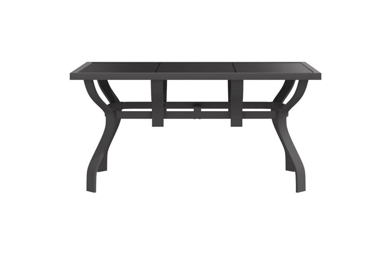 beBasic havebord 140x70x70 cm stål og glas grå og sort - GrÃ¥ - Havemøbler - Havebord - Spisebord & havebord