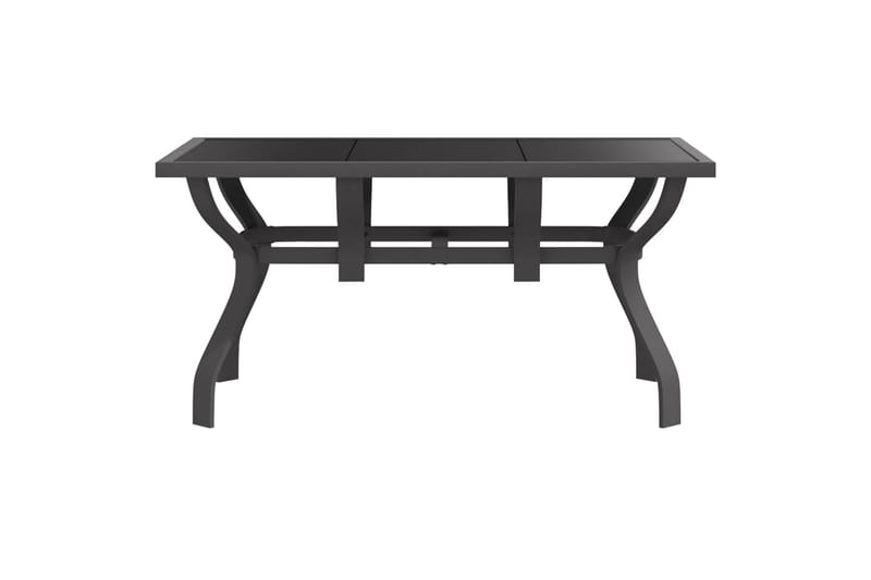 beBasic havebord 140x70x70 cm stål og glas grå og sort - GrÃ¥ - Spisebord & havebord