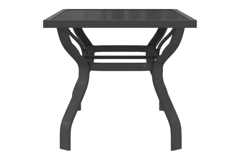 beBasic havebord 140x70x70 cm stål og glas grå og sort - GrÃ¥ - Spisebord & havebord