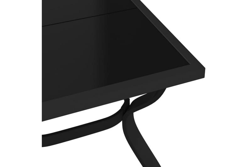 beBasic havebord 140x70x70 cm stål og glas sort - Sort - Spisebord & havebord