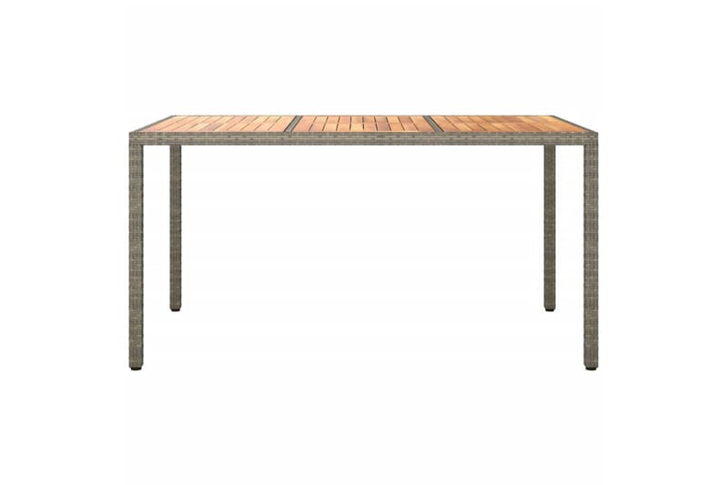 beBasic havebord 150x90x75 cm polyrattan og akacietræ grå - GrÃ¥ - Spisebord & havebord