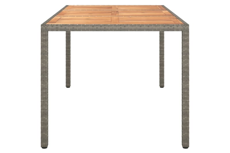 beBasic havebord 150x90x75 cm polyrattan og akacietræ grå - GrÃ¥ - Spisebord & havebord