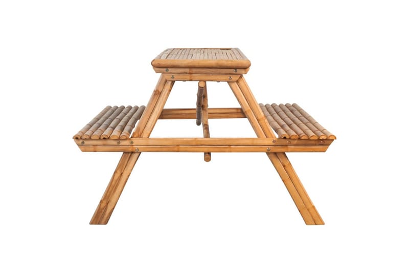 beBasic picnicbord 115x115x81 cm bambus - Brun - Havemøbler - Havebord - Picnicbord