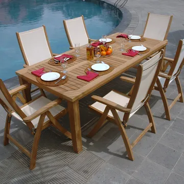 Bord HOME4YOU Bali 220x100x75 cm teak - Brun - Havemøbler - Havebord - Spisebord & havebord