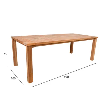 Bord HOME4YOU Bali 220x100x75 cm teak - Brun - Havemøbler - Havebord - Spisebord & havebord