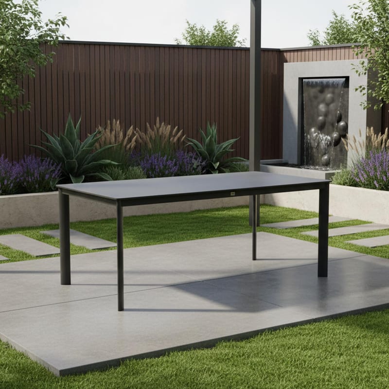 Bord HOME4YOU Beida 180x90x75 cm sort - Sort - Havemøbler - Havebord - Spisebord & havebord