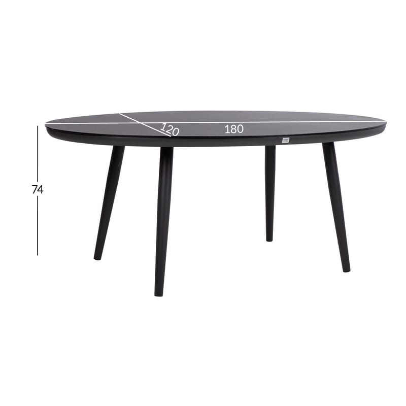 Bord HOME4YOU Bristol 180x120x74 cm grå - Grå - Havemøbler - Havebord - Spisebord & havebord