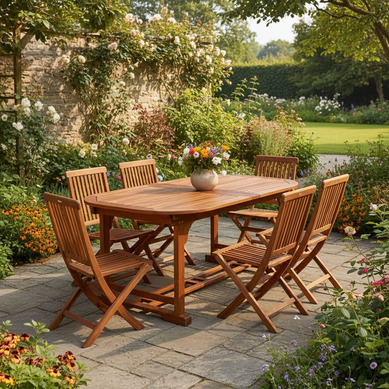 Bord HOME4YOU Fabiola 285/225/165x100x75 cm akacie - Akacie - Havemøbler - Havebord - Spisebord & havebord