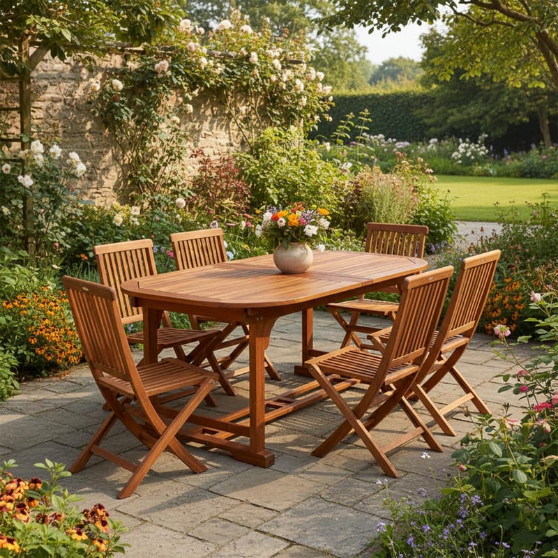 Bord HOME4YOU Fabiola 285/225/165x100x75 cm akacie - Akacie - Havemøbler - Havebord - Spisebord & havebord