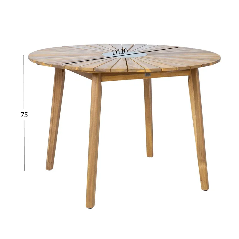 Bord HOME4YOU Florida D110x75 cm Akacie - Teakfarvet - Havemøbler - Havebord - Spisebord & havebord