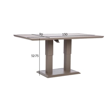 Bord HOME4YOU Marenda 150x90x2-75 cm gråbeige - gråbeige - Havemøbler - Havebord - Spisebord & havebord