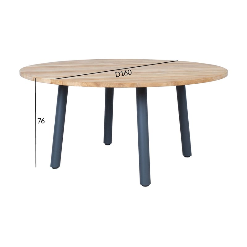Bord HOME4YOU Marline D160x76 cm teak - teak - Havemøbler - Havebord - Spisebord & havebord