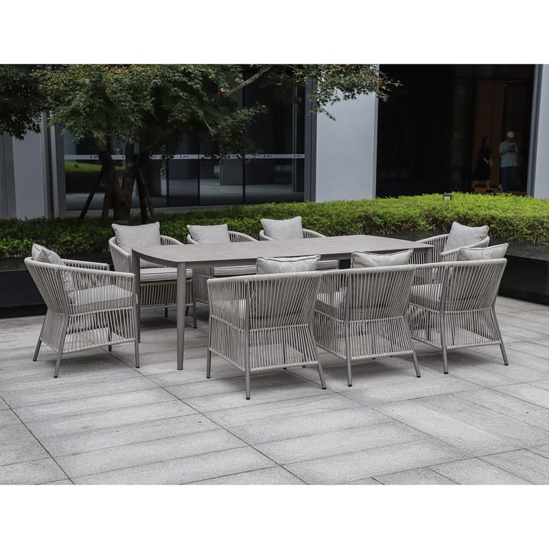 Bord HOME4YOU Silva 220x100x75 cm gråbeige - gråbeige - Havemøbler - Havebord - Spisebord & havebord