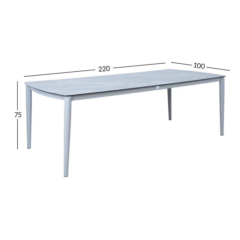 Bord HOME4YOU Silva 220x100x75 cm gråbeige - gråbeige - Havemøbler - Havebord - Spisebord & havebord