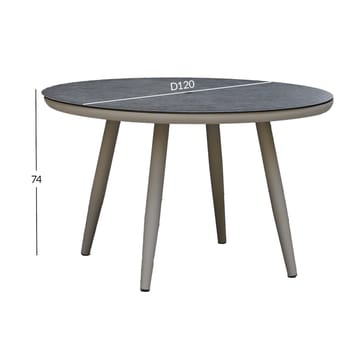 Bord HOME4YOU Silva D120x75 cm gråbeige - gråbeige - Havemøbler - Havebord - Spisebord & havebord