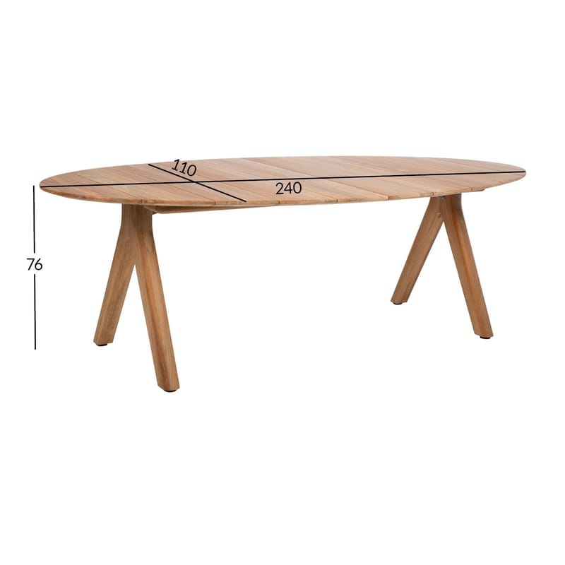 Bord HOME4YOU Tahiti 240x110x76 cm Teak - teak - Havemøbler - Havebord - Spisebord & havebord