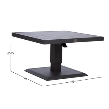 Bord HOME4YOU Tomson 85x85x52-75 cm Mørkegrå - Mørkegrå - Havemøbler - Havebord - Spisebord & havebord