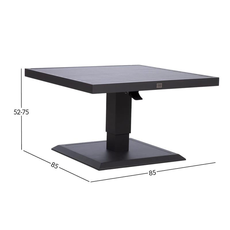 Bord HOME4YOU Tomson 85x85x52-75 cm Mørkegrå - mørkegrå - Havemøbler - Havebord - Spisebord & havebord