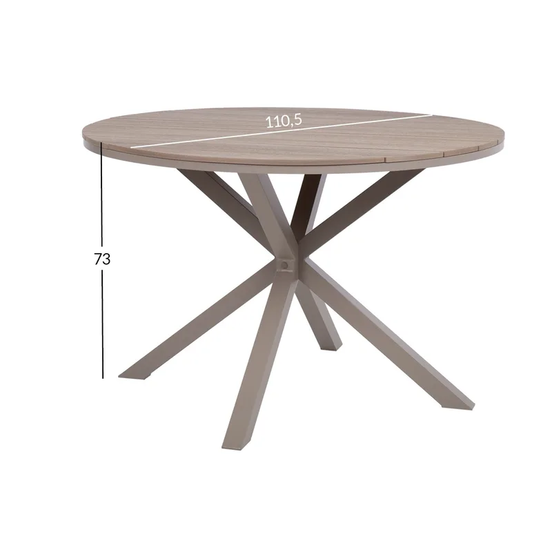 Bord HOME4YOU Porto D110,5x73 cm Beige/Grå - beige / grå - Havemøbler - Havebord - Spisebord & havebord