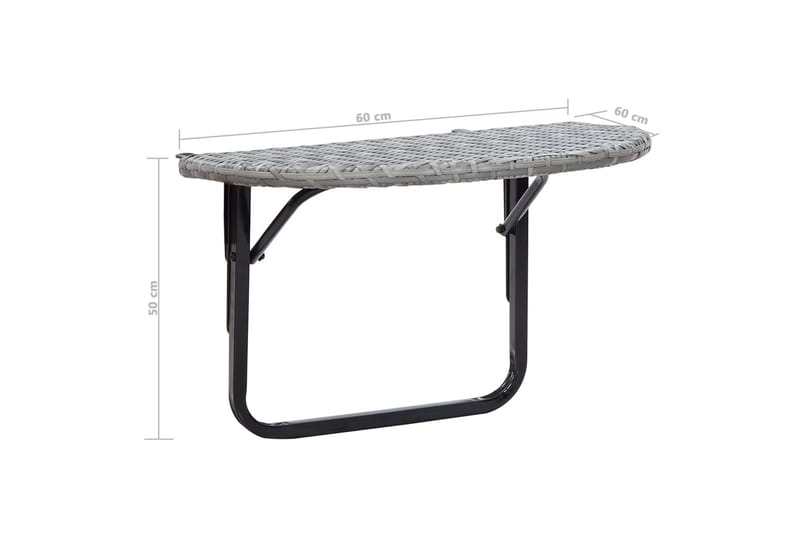 Altanbord 60x60x50 cm Polyrattan Grå - Grå - Havemøbler - Havebord - Cafebord
