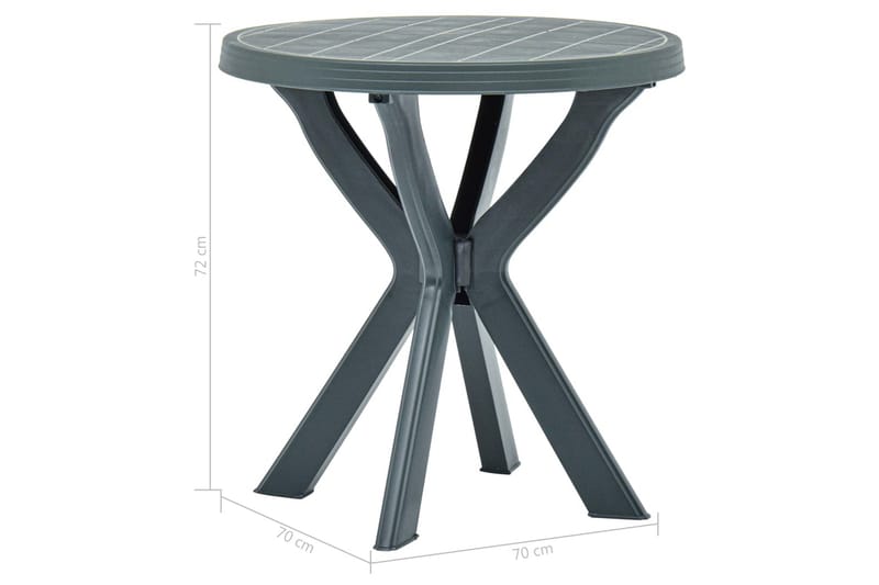 Bistrobord Ø70 cm Plastik Grøn - Grøn - Cafebord - Altanborde