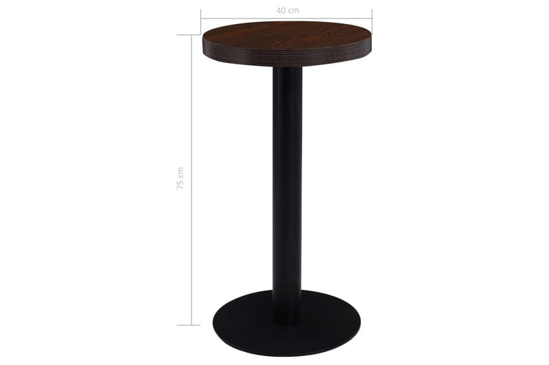 Bistrobord 40 cm Mdf Mørkebrun - Brun - Cafebord - Altanborde