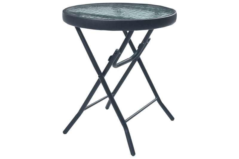Bistrobord 40x46 cm Stål Og Glas Sort - Sort - Havemøbler - Havebord - Cafebord