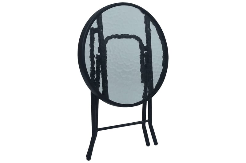 Bistrobord 40x46 cm Stål Og Glas Sort - Sort - Havemøbler - Havebord - Cafebord