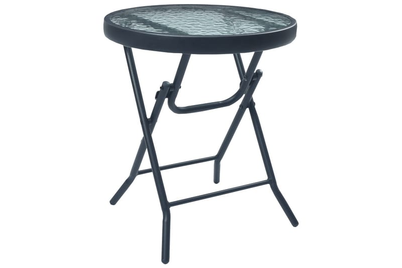 Bistrobord 40x46 cm Stål Og Glas Sort - Sort - Havemøbler - Havebord - Cafebord