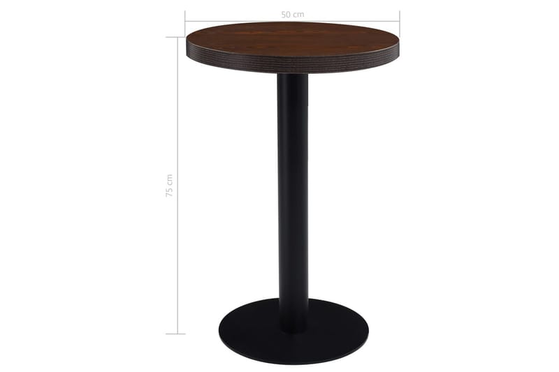 Bistrobord 50 cm Mdf Mørkebrun - Brun - Cafebord - Altanborde