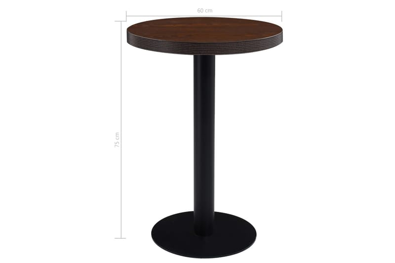 Bistrobord 60 cm Mdf Mørkebrun - Brun - Cafebord - Altanborde