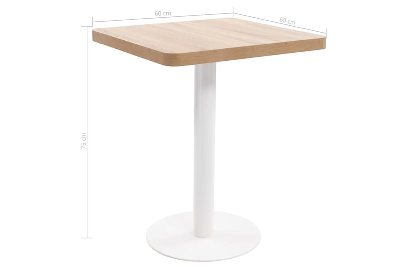 Bistrobord 60x60 cm Mdf Lysebrun - Brun - Cafebord - Altanborde