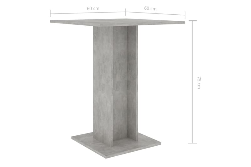 Bistrobord 60x60x75 cm Spånplade Betongrå - Grå - Havemøbler - Havebord - Cafebord