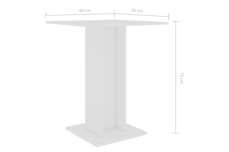 Bistrobord 60x60x75 cm Spånplade Hvid - Hvid - Cafebord - Altanborde