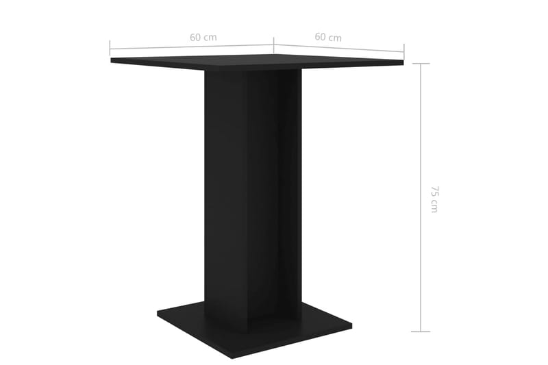 Bistrobord 60x60x75 cm Spånplade Sort - Sort - Havemøbler - Havebord - Cafebord