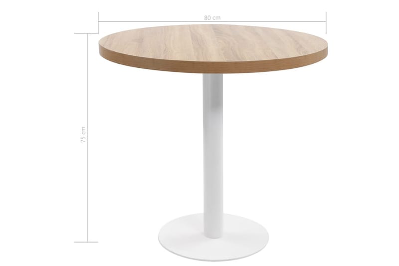 Bistrobord 80 cm Mdf Lysebrun - Brun - Havemøbler - Havebord - Cafebord