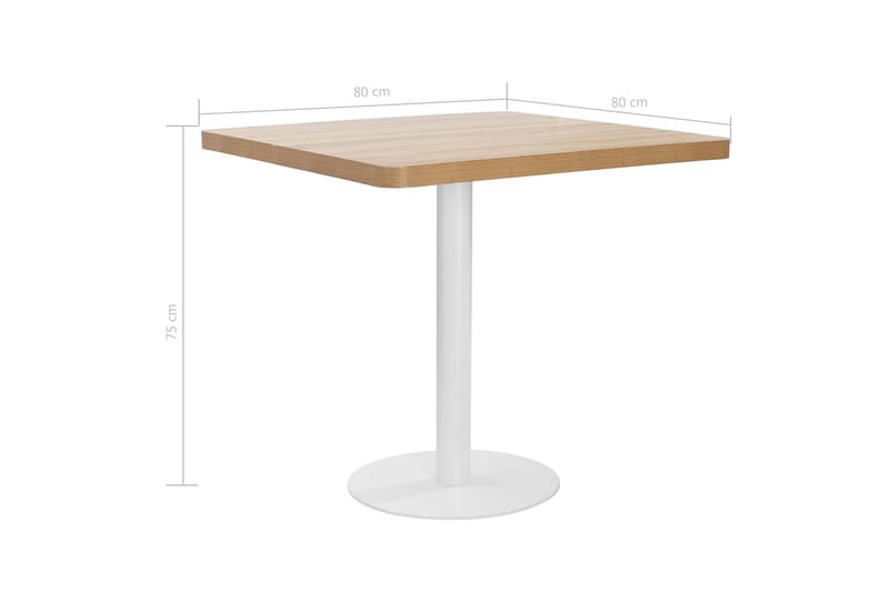 Bistrobord 80x80 cm Mdf Lysebrun - Brun - Havemøbler - Havebord - Cafebord