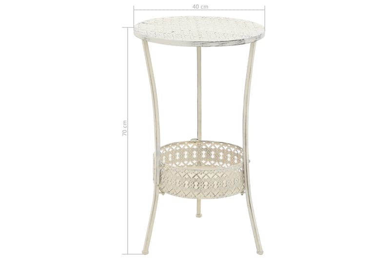 Bistrobord I Vintagestil Rund Metal 40 X 70 Cm Hvid - Hvid - Havemøbler - Havebord - Cafebord