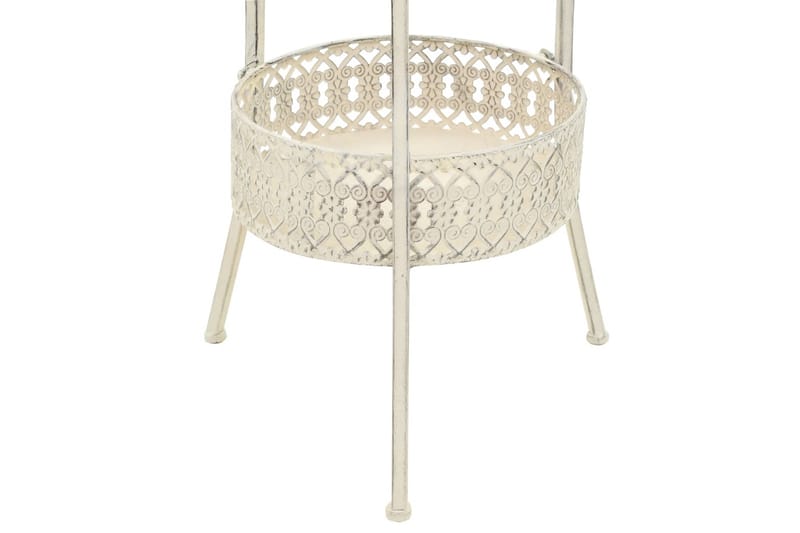 Bistrobord I Vintagestil Rund Metal 40 X 70 Cm Hvid - Hvid - Havemøbler - Havebord - Cafebord