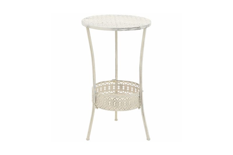 Bistrobord I Vintagestil Rund Metal 40 X 70 Cm Hvid - Hvid - Havemøbler - Havebord - Cafebord