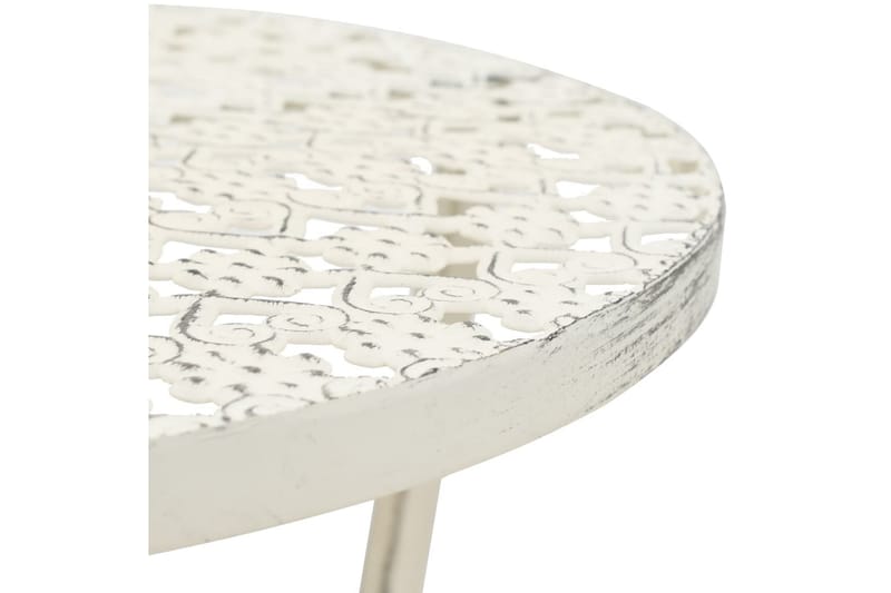 Bistrobord I Vintagestil Rund Metal 40 X 70 Cm Hvid - Hvid - Havemøbler - Havebord - Cafebord