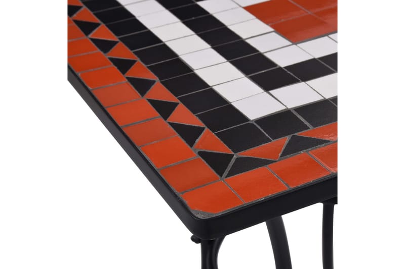 bistrosæt 3 dele mosaikdesign keramiske fliser terracotta hv - Brun - Cafebord - Altanborde