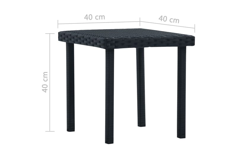 Havebord 40 X 40 X 40 Cm Polyrattan Sort - Sort - Havemøbler - Havebord - Cafebord