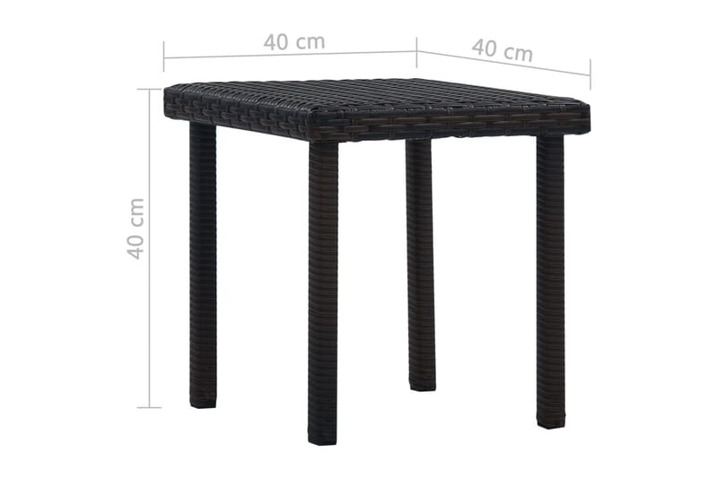 Havebord 40 X 40 X 40 Cm Polyrattan Brun - Brun - Havemøbler - Havebord - Cafebord